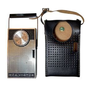 VTG 60s RCA Victor Transistor AM Radio Working Model 3-RG-31 LeatherCase Working